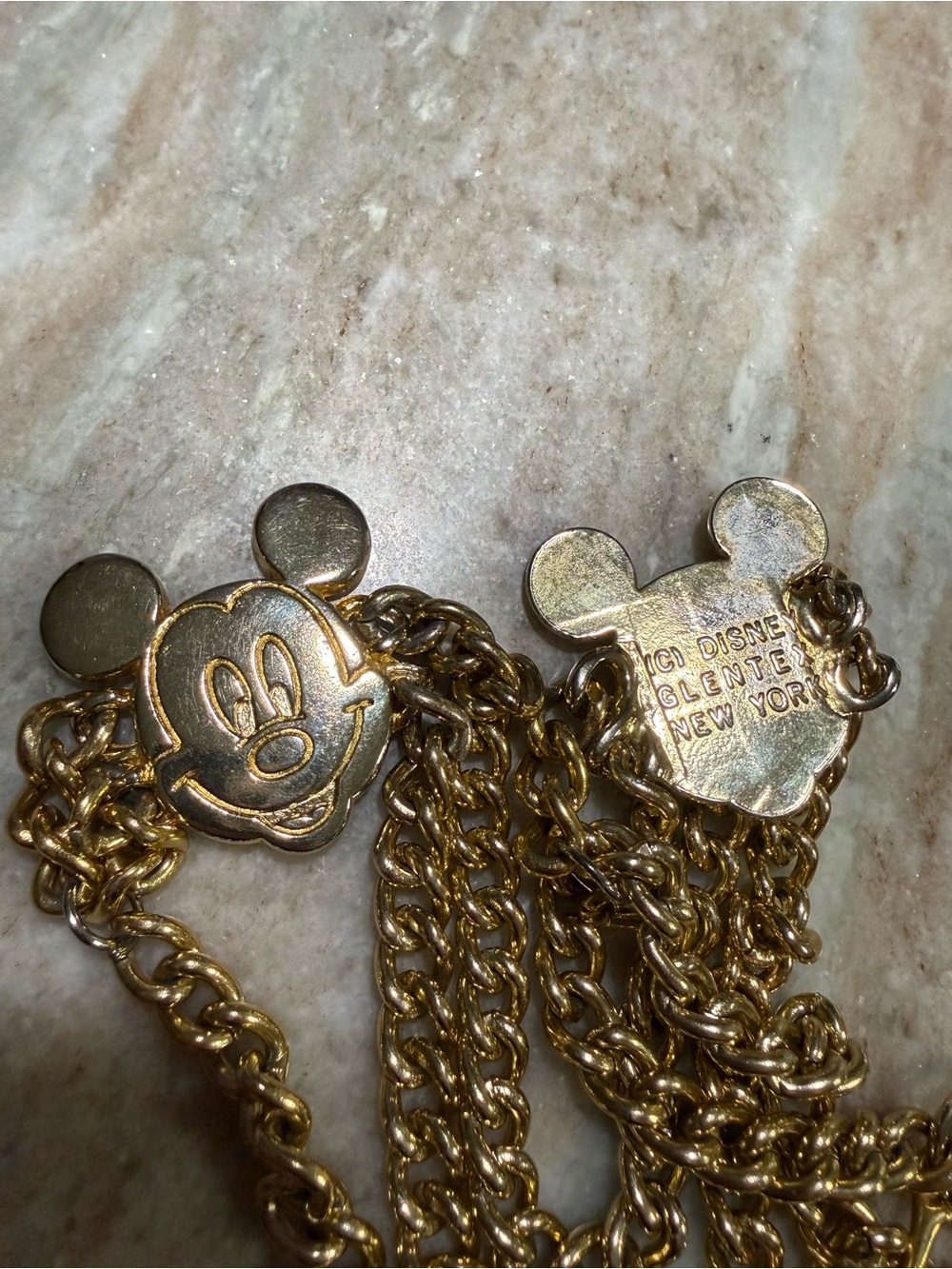 GLENTEX DISNEY Vintage Mickey Mouse Gold-Tone Chain Necklace